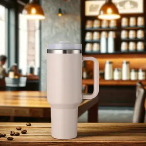 CUPPARK H2.0 40oz Powder Coating Sublimation Stainless Steel Tumbler With Handle For Laser Engraving Logo