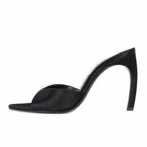 Mules à talons hauts pour femme, grande taille 45, à bout pointu, en soie unie, style escarpin - Product Image 1