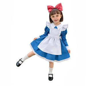 Tenue de spectacle pour enfants <span class=keywords><strong>Alice</strong></span>, robe de demoiselle d'honneur à manches longues, déguisement d'Halloween, robe de princesse Lolita champêtre - Product Image 2