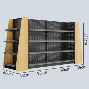 Estantería de Exhibición para Tienda de Abarrotes, Góndola de Doble Cara, Isla Central para Refrigerios, Estantes de Madera para Supermercado - Product Image 2