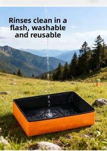 पोर्टेबल फोल्डिंग ऑक्सबर्ड कपड़े पर्यावरण के अनुकूल आयत कैट लिटर बॉक्स बड़ी क्षमता नए डिजाइन को साफ करने के लिए आसान - Product Image 4