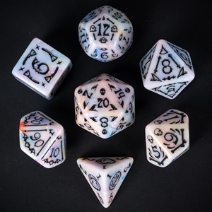 Cho Tùy Chỉnh Logo Acrylic Cube 7-Mảnh Thiết Lập 20-Hai Mặt Đa Diện Dice Thường Xuyên Kích Thước Ngọc Trai Đầy Sao Màu Sắc Bán Buôn Nhựa Dice - Product Image 2