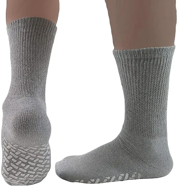 Нескользящие Бесшовные дышащие больничные мужские свободные носки с манжетами для диабетиков