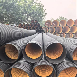 Tuyaux de drainage en plastique noir HDPE, tuyau corrugué à double paroi en PE et pipeline d'égouts de HYDY - Product Image 1