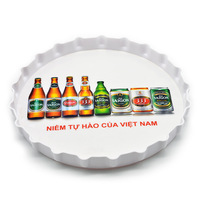 Plateau de service de bar en acier inoxydable personnalisé avec impression sur mesure, antidérapant, pour spiritueux, noir, rouge, vert