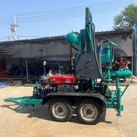 Vente directe d'usine Portable 30HP Diesel plate-forme de forage de forage Mini automatique 200m puits d'eau machine de forage moteur de base
