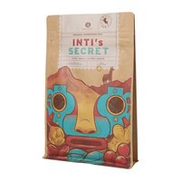 Emballage alimentaire, sachet en papier kraft à fond plat, sachet à fond plat avec fermeture éclair pour sachets de café de 250 g avec valve, sachet pour poudre de sucre