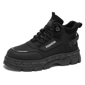 <span class=keywords><strong>Scarpe</strong></span> da Lavoro Alte da Uomo Nere Gialle Verdi, Stile Retrò, con <span class=keywords><strong>Suola</strong></span> Spessa Antiscivolo alla Caviglia - Product Image 1