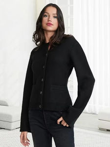 Nouveau <span class=keywords><strong>cardigan</strong></span> décontracté à boutons imprimé, automne hiver, manches longues, col rond, pulls en tricot plat pour femmes - Product Image 4