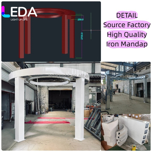 LEDA Mandap Chuppah rond en métal personnalisable en plusieurs couleurs pour la décoration d'événements et de fêtes de mariage de la culture indienne - Product Image 2