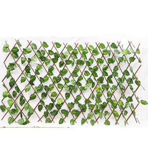Artificial Garden Screening <strong>Trellis</strong> Expanding Wooden Willow Fence Ivy Plant <strong>Leaves</strong> - Product Image 1