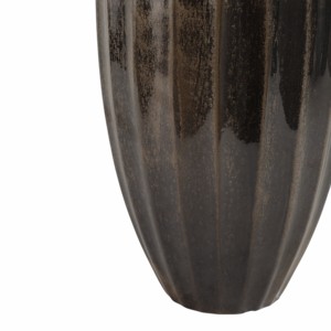 Vase en céramique côtelée, forme courbée, finition mate, vase à fleurs moderne pour la décoration du salon, chambre à coucher - Product Image 5