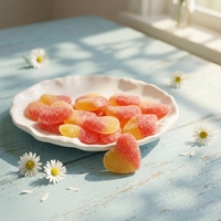 Fabrieksdirect hartvormige liefdesgummy's, suikergecoate, gevulde fruitgelei, groothandel, bulk, feestcadeau