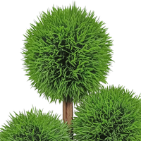 Plantes et verdure artificielles Oh Arts, petit arbre en pot vert en plastique, 48 cm, protection UV, bouis artificiel, haie, boule de topiaire, bonsaï