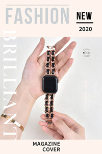 <span class=keywords><strong>Cinturino</strong></span> in Metallo Personalizzato per <span class=keywords><strong>Apple</strong></span> <span class=keywords><strong>Watch</strong></span>, <span class=keywords><strong>Cinturino</strong></span> di Lusso in <span class=keywords><strong>Pelle</strong></span> per I <span class=keywords><strong>Watch</strong></span> 41mm 45mm - Product Image 2