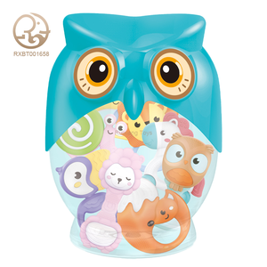 Ensemble de <span class=keywords><strong>9</strong></span> jouets sensoriels pour bébé sans BPA, jouets à mâcher et hochet doux pour l'éducation précoce avec boîte de rangement pour hibou, idée <span class=keywords><strong>cadeau</strong></span> pour la récréation des nouveau-nés - Product Image 1