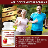 Capsules de Vinaigre de Cidre de Pomme 7-en-1 Marque Blanche OEM ODM, 60 unités, avec Curcuma, Gingembre, Cannelle de Ceylan, Baies d'Aronia