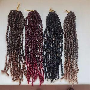 Pre-Twisted Passion for Ombre Trenzas Senegalese Spring Twist Pelo sintético de ganchillo Pre-loop Trenzado de cabello - Product Image 2
