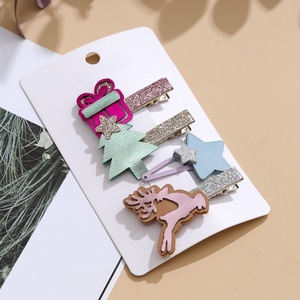 Handmade Fabric Hair <b>Clips</b> Set Cartoon Fruits Strawberry Fish Carrot <b>Bow</b> Kids Daily Use Opp Bag Packaging - Product Image 4