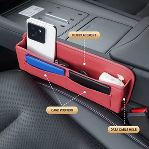 Universelle, weiche PU-Leder-Konsolen-Seitentasche für den Vordersitz, auslaufsicher, komfortabler Autositz-Lückenfüller, Organizer, OEM - Product Image 2