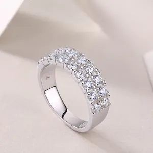 Anello 2024 della Star della moda Moissanite 925 anello a bocca chiusa in argento Sterling per fidanzamento per matrimonio per fidanzata