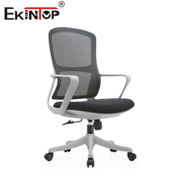 Chaise de bureau exécutive moderne à dossier haut Ekintop, chaise de visiteur en maille pivotante ergonomique, chaise de personnel avec appui-tête réglable, chaises de bureau