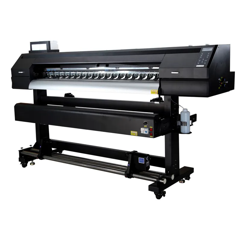 เครื่องพิมพ์ดิจิตอลบิลบอร์ดจีน1.8M Eco เครื่องพิมพ์ตัวทำละลายพร้อมหัวพิมพ์ Dx5/Dx7