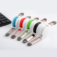 Câble de données rétractable King Kong 2-en-1 Lightning/Micro USB avec logo personnalisable, charge rapide pour téléphone portable et voiture