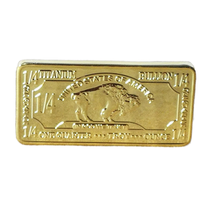 Mini lingot de buffle en titane plaqué or et argent, 1 gramme, cadeau artisanal, fabrication sur mesure - Product Image 1