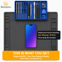 Remplacement pour écran OLED d'iPhone 15 Pro, assemblage remis à neuf avec verre remplaqué, panneau et circuit intégré d'origine, grade A