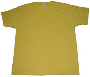 T-shirts en coton 100% tricoté, taille plus, couleur jaune uni - Product Image 1