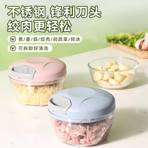Manual Garlic Mincer With Stainless Steel Blade For Meat Vegetables Crushing Easy Clean Hand Wash Only - Product Image 1