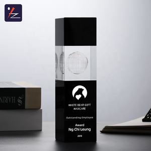 सस्ते क्रिस्टल पुरस्कार कस्टम k9 काले और सफेद वर्ग क्रिस्टल ट्रॉफी - Product Image 2