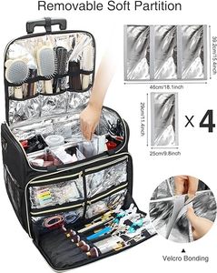 Bagages isolés <span class=keywords><strong>valise</strong></span> beauté roues roulantes chariot professionnel cosmétiques Salon <span class=keywords><strong>de</strong></span> <span class=keywords><strong>coiffure</strong></span> maquillage sac barbier organisateur - Product Image 3