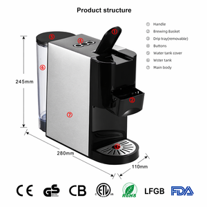 Machine à café 4 en 1 19Bar compatible avec les capsules NS DG, café moulu, dosettes ESE 44 mm, machine à expresso à portion individuelle - Product Image 2