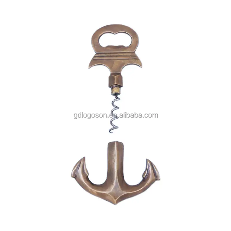 Multi Tool Brass / Chrome Anchor Shape Cork Screw Openers Nautical Anchor Corkscrew Bottle Opener