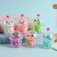 Jouets en caoutchouc souple très populaires : Magnifiques jouets à presser en forme de bubble tea pour filles et garçons