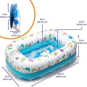<b>Inflatable</b> Baby Bathtub Safe Portable Must-Have for 6-24 Months Collapsible Anti-Sliding Saddle Horn Seat Travel Toddler <b>Bath</b> - Product Image 6