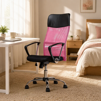 Chaise de bureau ergonomique à dossier haut pivotante avec base en métal, hauteur réglable, chaise de bureau pour le lieu de travail