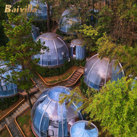 Maison à bulles modulaire préfabriquée en PC transparent, tente Igloo pour le glamping, thermoformage transparent géodésique pour l'extérieur