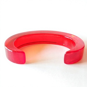 Handmade <b>Red</b> Acrylic Casting Resin Bangle <b>Bracelet</b> Unique Newly Unisex Trendy Fashionable Bangle Jewelry Anniversary Party - Product Image 5