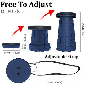 Tabouret pliant télescopique portable en plastique léger pour le voyage, la file d'attente, le camping en extérieur et la pêche, avec sac de transport - Product Image 6