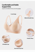 Soutien-gorge sans fil en gelée sans couture push-up décolleté plongeant grande taille sans armatures bretelles réglables pour femmes en stock du S au 3XL