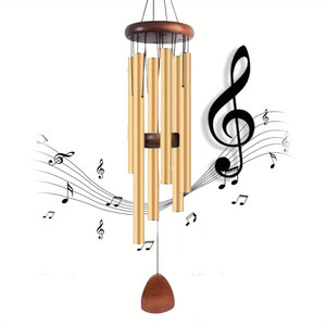 Carillon éolien en métal de 26 pouces à 6 tubes, décoration suspendue, 5 couleurs, pour la maison, le balcon, petit cadeau - Product Image 2