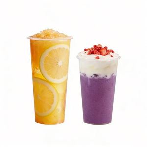 Gobelets jetables en PP avec couvercles, logo personnalisé, diamètre 90 mm, transparents, impression par transfert thermique pour thé boba et milkshakes à emporter - Product Image 3