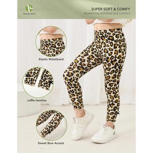 Leggings para Niñas Pequeñas BambooBud, Paquete de 2, Acanalados, Estampados, de Viscosa de Bambú, Talla 4T, Pantalones Casuales de Fácil Colocación - Product Image 4