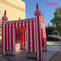 Arche gonflable personnalisée de 3 m, rayée rouge et blanc, décoration d'entrée ethnique traditionnelle pour mariage et festival