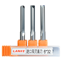 Mata Bor Router CNC untuk Kayu - 3.175/4mm Pisau Pemotong Alur Lurus Dua Mata Pisau untuk Memotong MDF