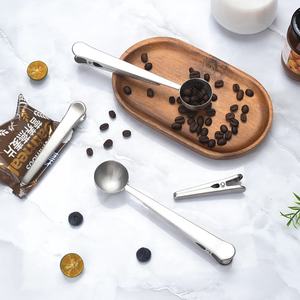 Werbeartikel 2-in-1 Edelstahl-Kaffeemesslöffel Multifunktionaler Lebensmittel-Verschlussclip Siebdruck Tee-Milchpulver - Product Image 6