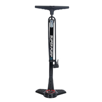 Pompe à air pour vélo en aluminium/acier avec manomètre et pied antidérapant, compatible valves Presta et Schrader
